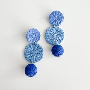 J. Crew Triple-Drop Raffia Earrings (Brilliant Ocean)